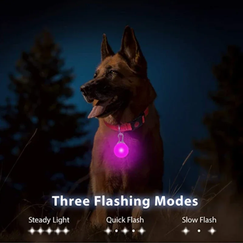 LED Glowing Pendant Flashlight Dog Cat Collar Pet Leads Glow Accessories Bright Necklace Luminous Collar Night Safety Decor
