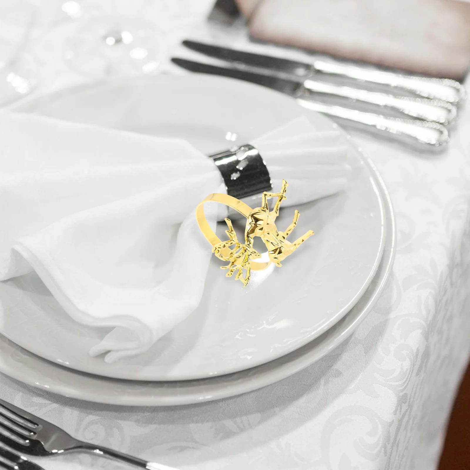 

6Pcs Reindeer Napkin Rings Christmas Napkin Holders Festive Dining Table Decor Holiday Party Supplies Christmas Adornment