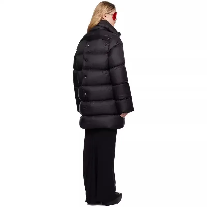 High Street Dark RO Down Jacket Women's New Winter Stand Up Collar Zipper Warm and Cold Proof White Duck Down Jacket