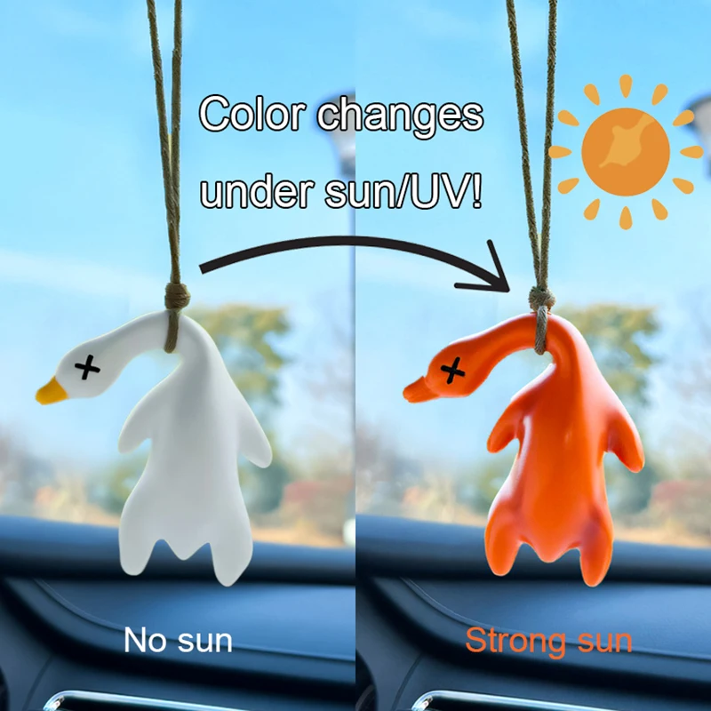 Cute UV Color Changing Duck Pendant, Accessories for Beach, Cars, Bicycles, Bag, Creative Decoration Gift for Women