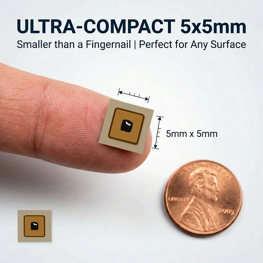 Micro 5x5mm FPC NFC Tag NTAG213 13.56MHz Programmable Rewritable Sticker 144B for IoT Smart Jewelry Smart Devices