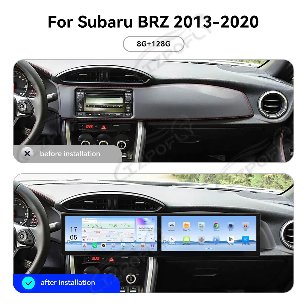 

Lizpofly Dual 12.3" Car Radio For Subaru BRZ 2013–2020 with Wireless Carplay&Android Auto, Touchscreen & GPS Navigation