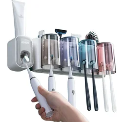 1 PCS Automatic Toothpaste Dispenser Bathroom Accessories Wall Mount Lazy Toothpaste Squeezer Toothbrush Holder