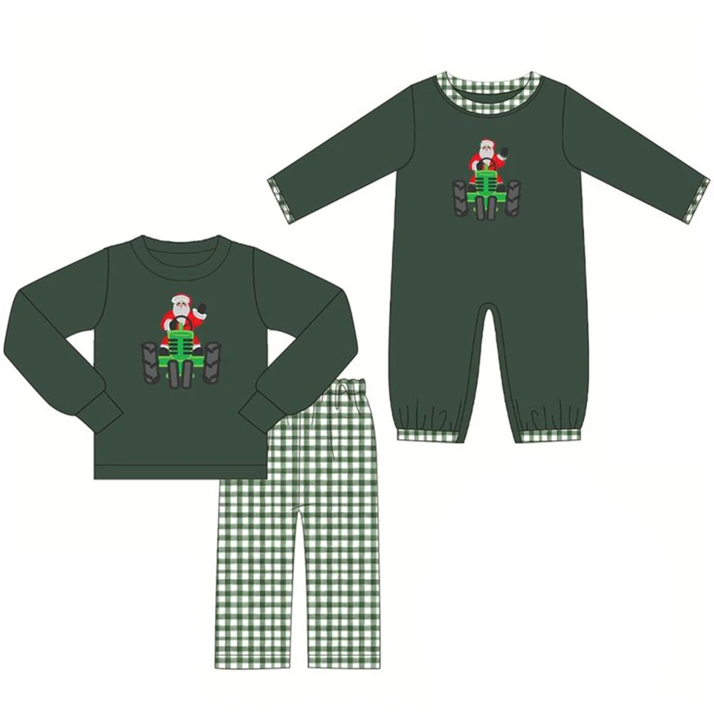 

Christmas collection Toddler boy clothes Santa Claus print Long-sleeved long-pants sets rompers Baby boy clothes