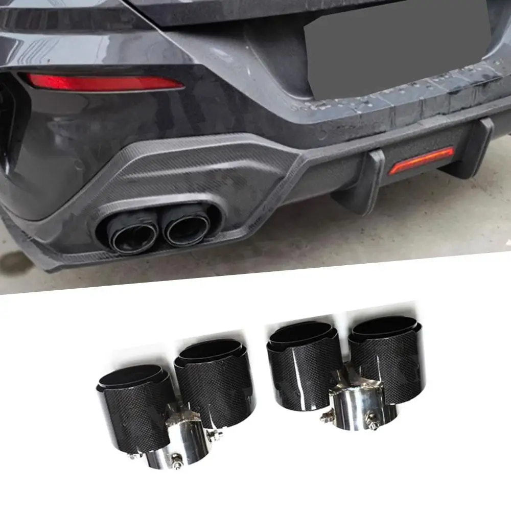 

for BMW 8 Series G14 G15 G16 2019-2022 Dual Out Exhaust Tip Carbon Fiber Muffler Tip Tailpipe Stainless Steel Exhaust Tip Nozzle