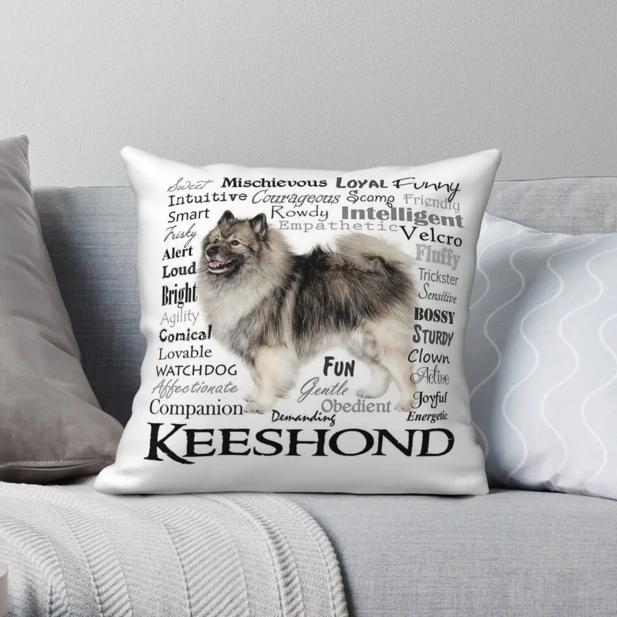 

Квадратная наволочка Keeshond Traits, полиэстер, лен, бархат, креативный декор на молнии, домашний чехол для подушки, оптовая продажа