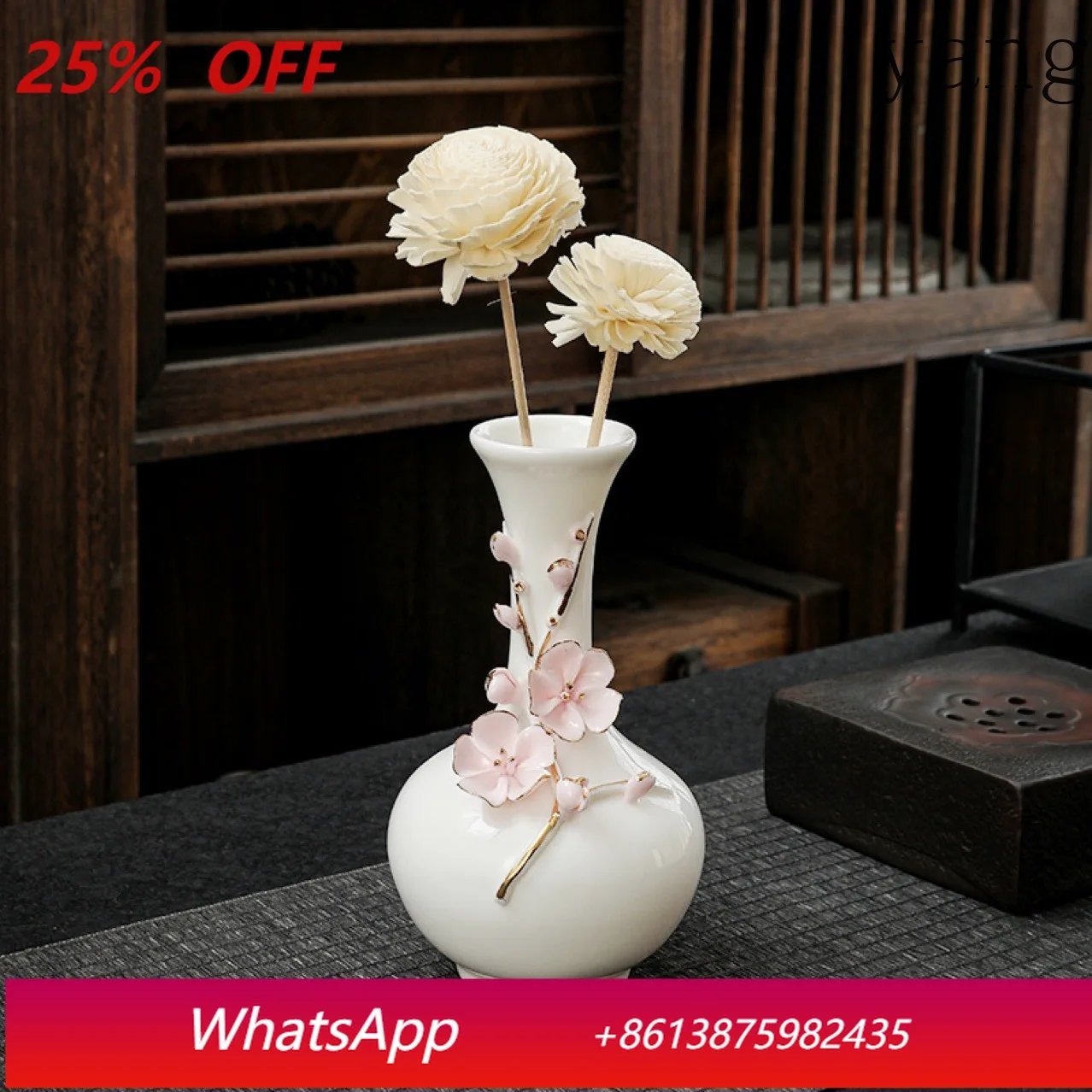 

CX ceramic hand-painted gold vase plum vase flower arrangement decorative ornament