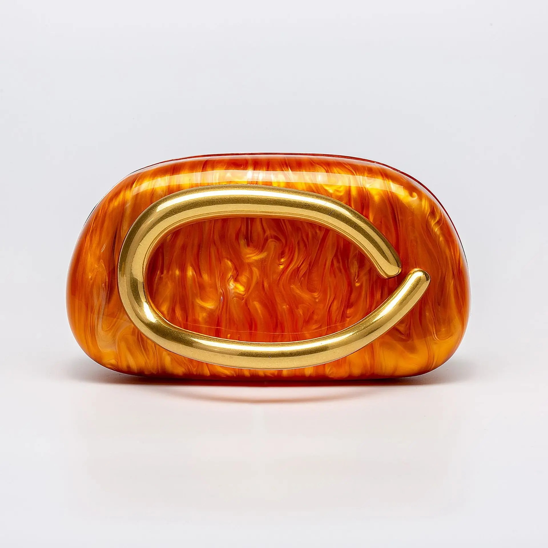 2025 Trendy acryl clutch portemonnees metalen handvat portemonnee dames avondtasje voor bruiloften dame feesten skin-touch coating handtas