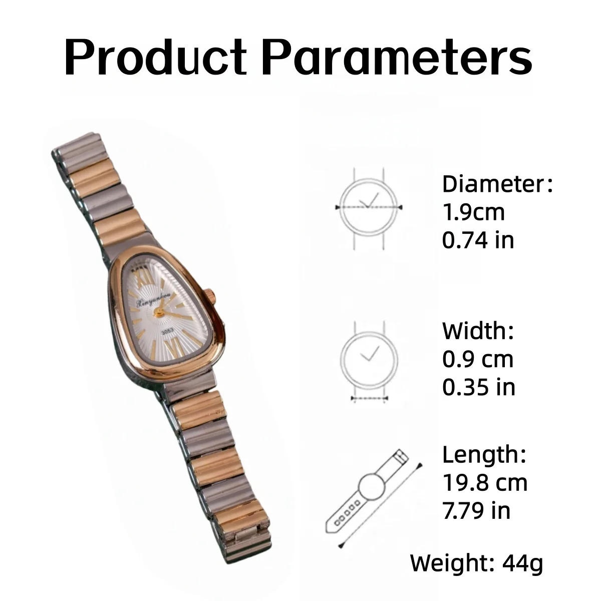 Jam Tangan Wanita Modis Dial Bentuk Tetesan Air Gelang Emas dan Perak Berjalin Desain Elegan Hadiah Sempurna untuk Ibu dan Pacar