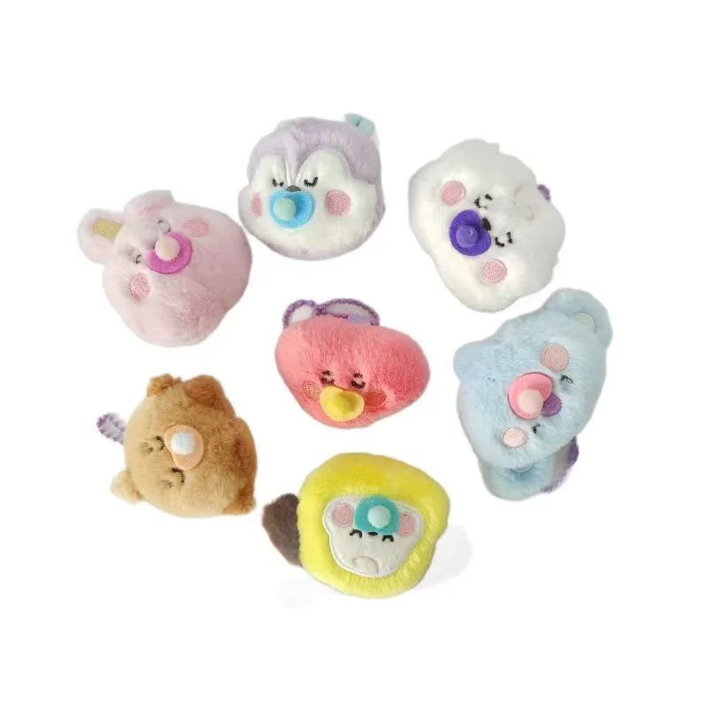 Cute Pacifier‑Style Cartoon Plush Keychain Soft Animal Doll Pendant Bag Ornament Kids Birthday Holiday Gift