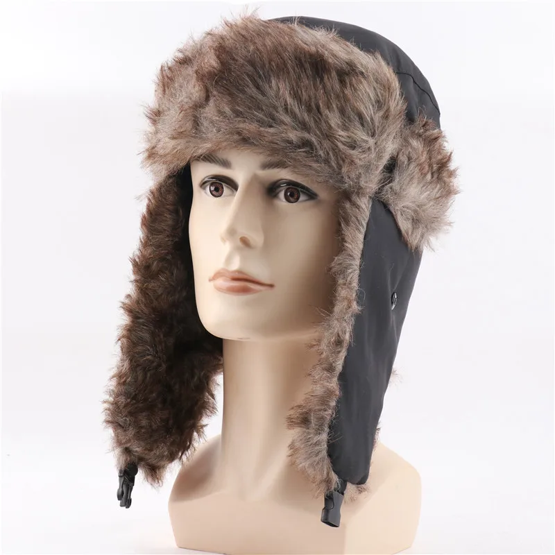 Wasserdichte Winter-Trapper-Mütze mit Kunstfell-Futter, Ohrenklappen, Ski-Mütze, winddicht, thermisch, für kaltes Wetter, Outdoor-Mütze für Herren und Damen, ideal für Reisen. – Detail 25