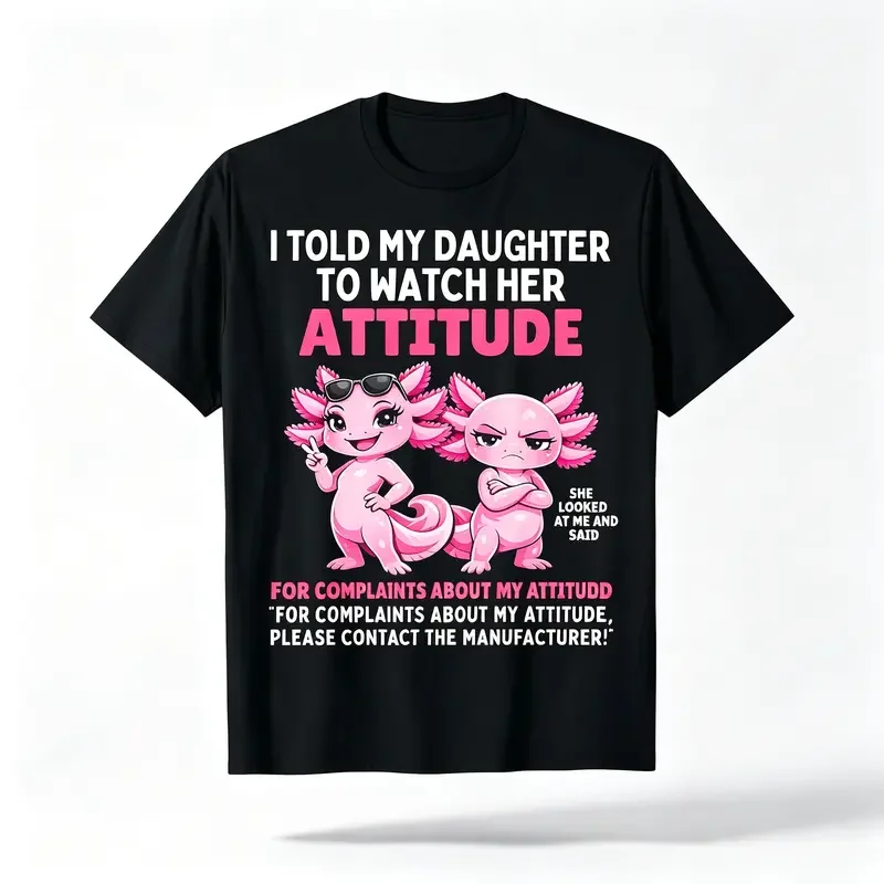 Retro Funny Axolotl Graphic T-Shirt, 