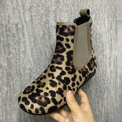 Fashion Leopard Women Boots Plus Size Flat Snow Boots Antislip Ankel Boots Warm Fur Winter Women Shoes Plush Brand Autumn Boots