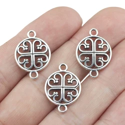 20 Pcs 15x20mm Antique Silver Plated Chinese Knot Connector Charms