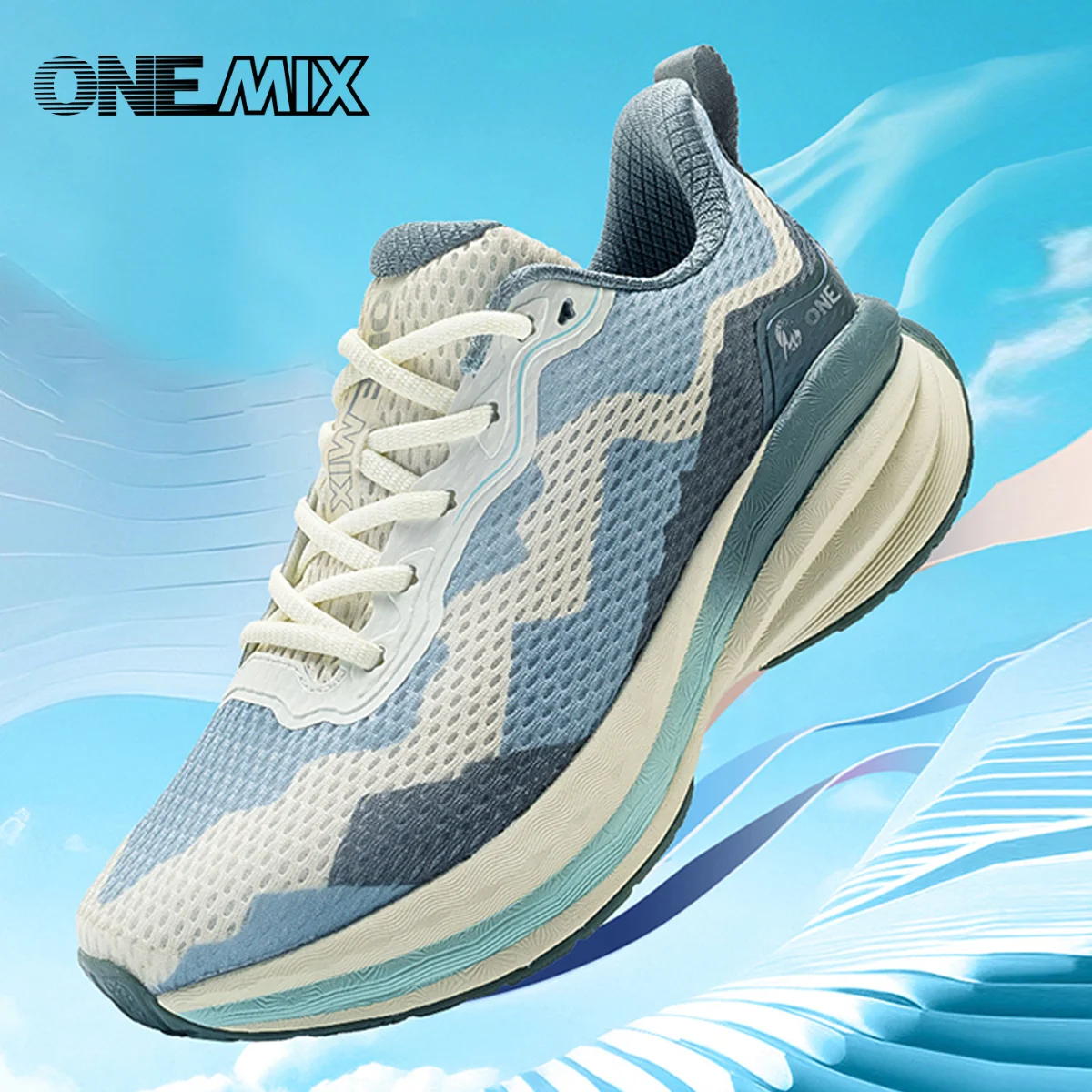 Onemix New Running Shoes Men's Sports and Leisure Shoes Women's Summer Father Shoes Lightweight Soft Soled Running Shoes
