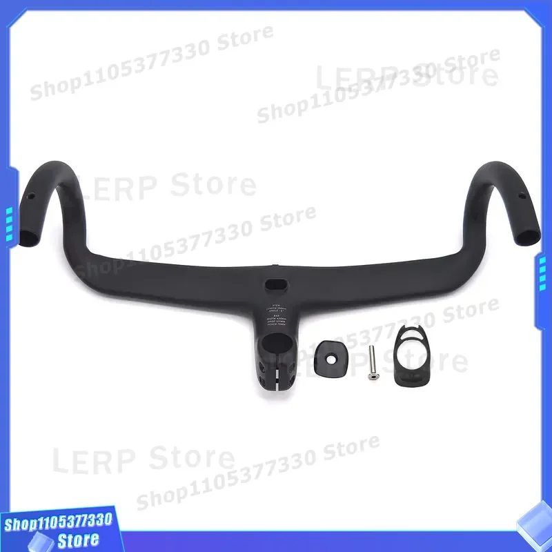 Carbon Fiber Road Bike Integrated Aero Handlebar Wing Shape Pneumatic Bend Stem Bicycle Component Lightweight Racing Part