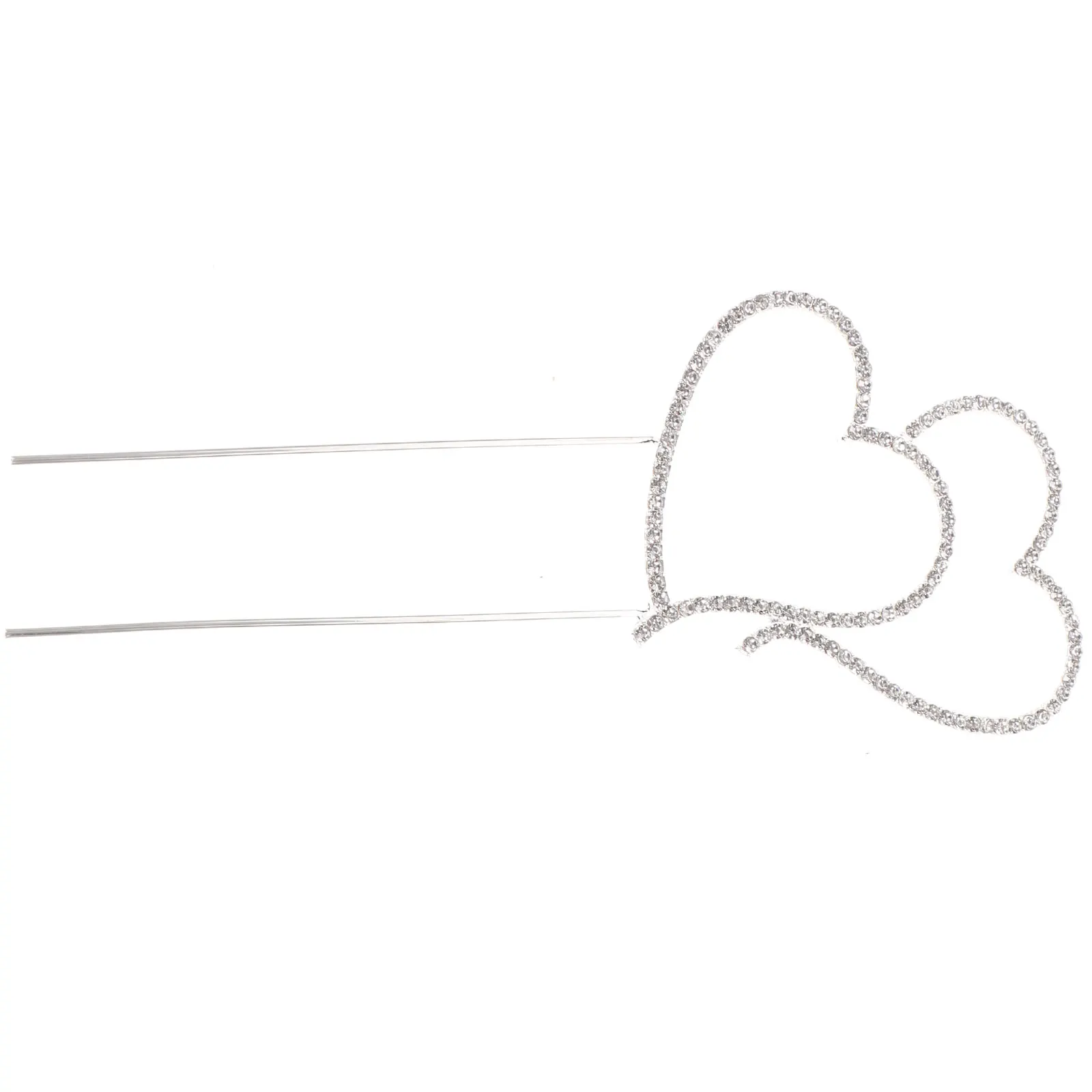 

Heart-to-heart Cake Decoration Stunning Large Cupcake Toppers Hearts Double Wedding Boys Proposal Topping Silver Beautiful