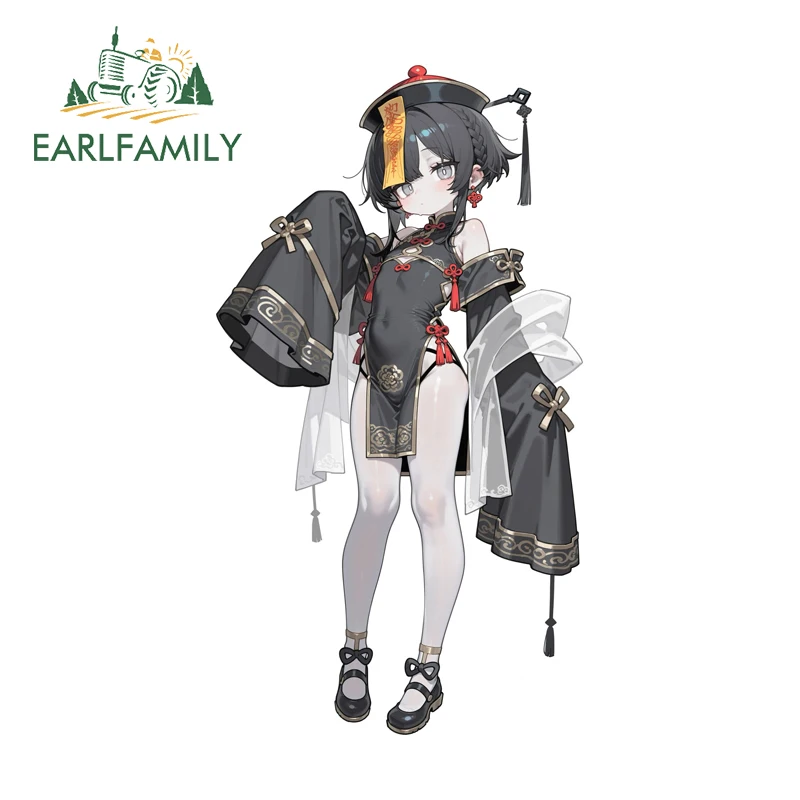 

EARLFAMILY Anime Zombie Girl Car Stickers Waterproof Chibi Surfboard Vinyl Windshield Decals Laptop Accessories DIY Trunk Decor
