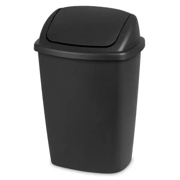 

(2 pack) 7.5 Gallon SwingTop Trash Can, Plastic, Kitchen, Black Trash Can