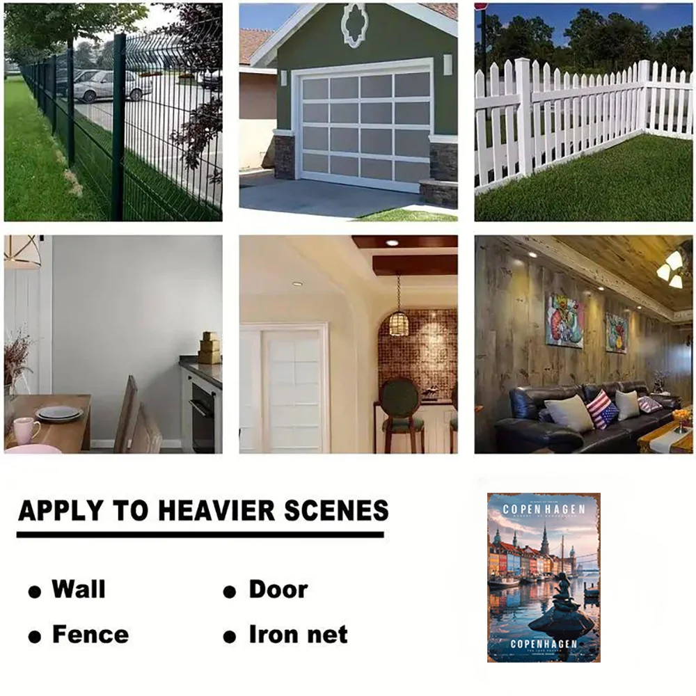 لافتة فنية جدارية معدنية كوبنهاغن العتيقة - ديكور من الألومنيوم يتميز بعلامات مميزة، مثالية لديكور الغرفة #5