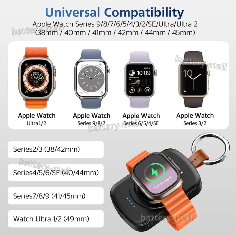 Wireless charging is suitable for Apple Watch iWatch Series 9/8/7/6/5/4/3/2/SE/Ultra/Ultra 2