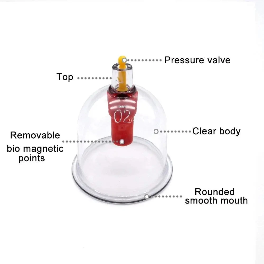 12 Cans Vacuum Cupping Glasses Set Suction Cups Ventosa Pumps Anti-Cellulite Chinese Medicine Physiotherapy Massager for Body