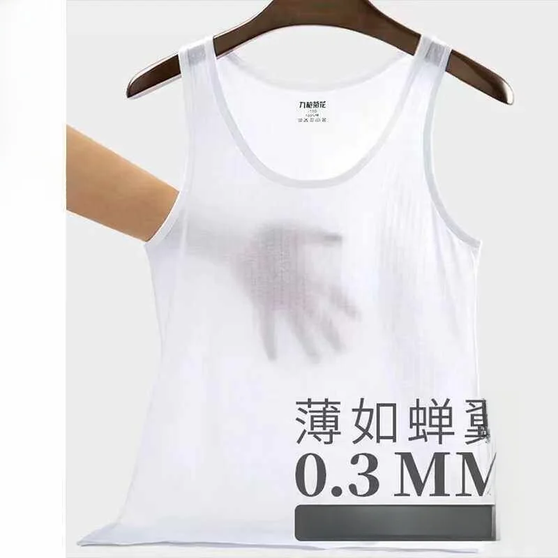 Slim Fit Bamboo Fiber Sweat Vest round Neck Men's Business Cotton Tianzhu Soft Smooth Moisture Wicking Inner Wear Summer