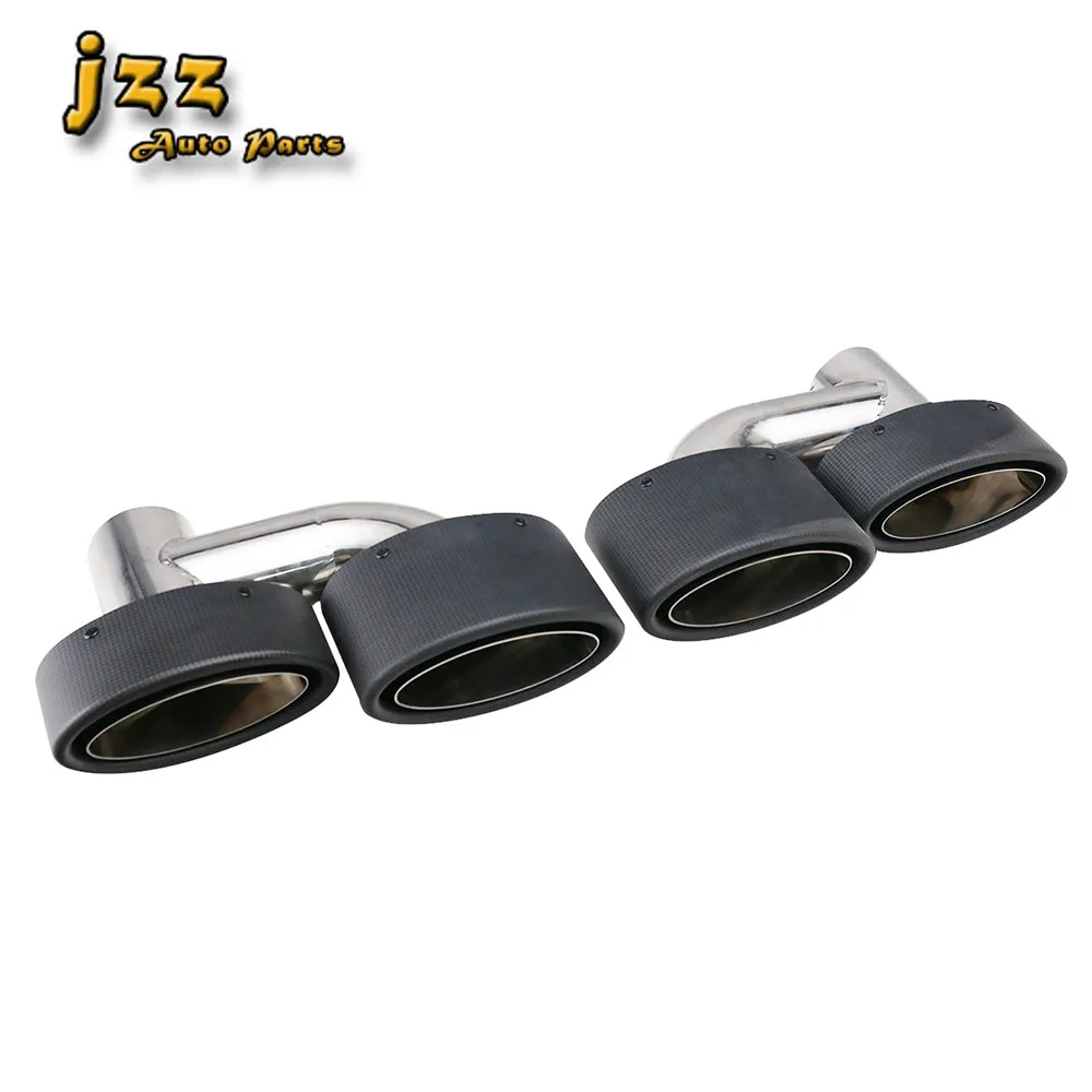 

1SET Carbon Fiber Car dual exhaust tip 150*80mm outlet exhaust tail pipe Matte balck