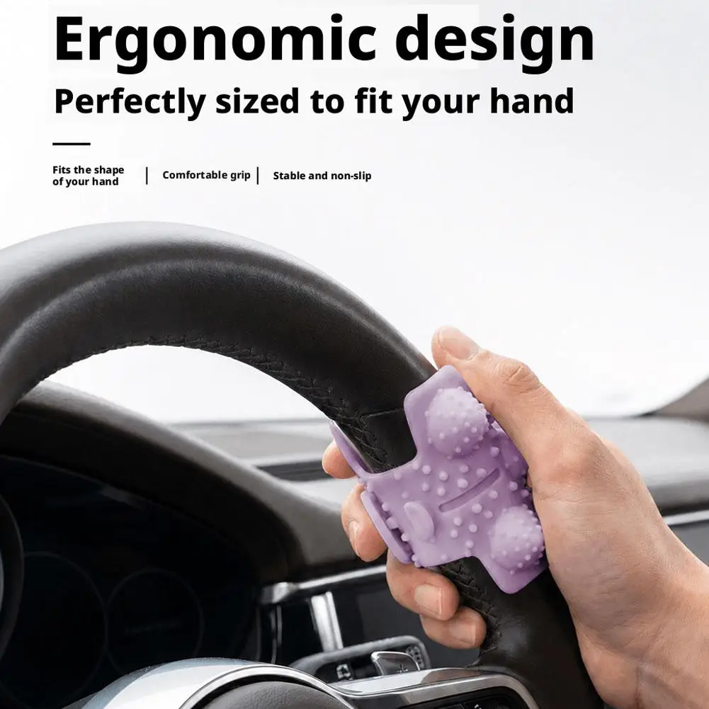 Universal Car Steering Wheel Massager Strap Anti Slip Silicone Hand Acupoint Massage Grip Relieve Driving Fatigue Accessories