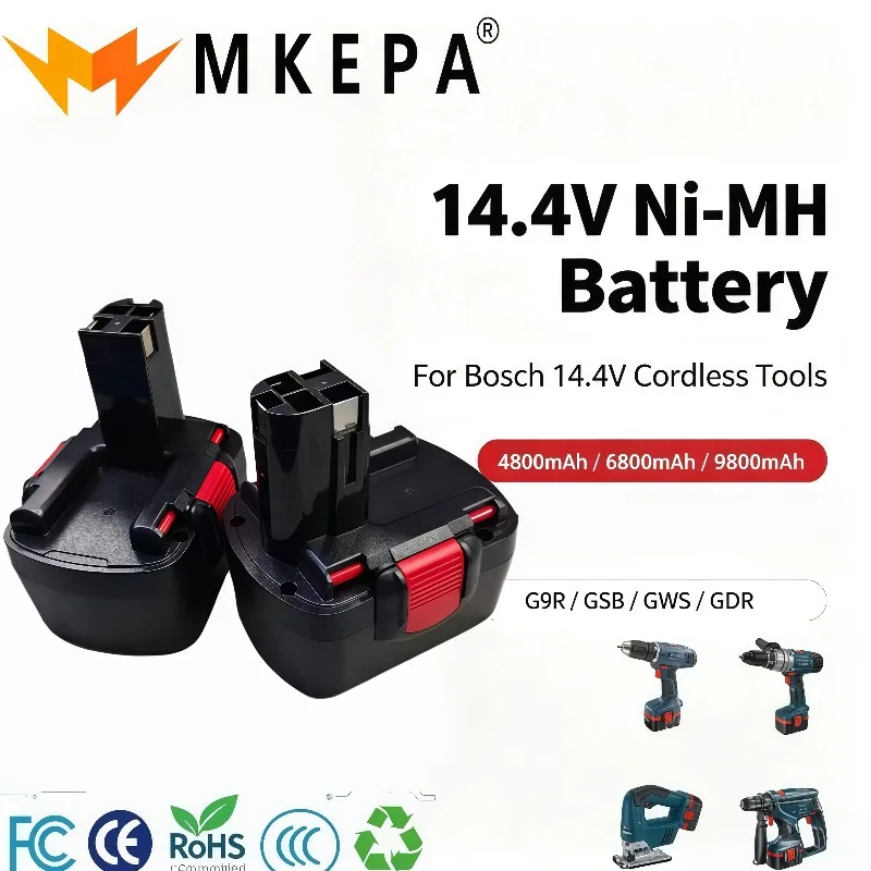 Reliable Performance 14.4V 4.8/6.8/9.8Ah Ni‑Cd Battery Pack For BAT038 BAT140 PSR 14.4VE‑2 Power Tool Equipment