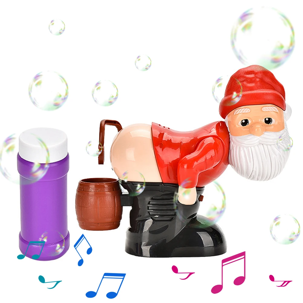 Christmas Fart Bubble Blower with Music & Light Santa Claus Bubble Maker Automatic Bubble Blower Xmas New Year Ornament
