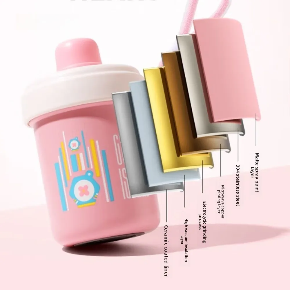 كوب كوكر كينج 480 مل ترمس محمول مع غطاء مضاد للانسكاب كوب ماء من الفولاذ المقاوم للصدأ ترمس بقطر كبير سهل التنظيف #3