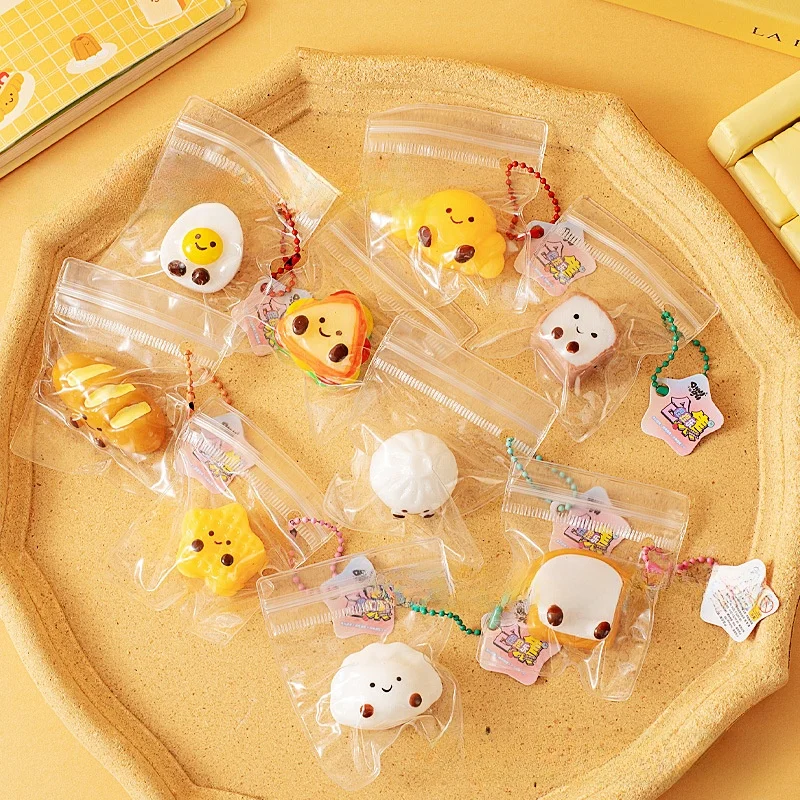 

3pcs NEW Mini Taba Squshy Sandwich Dessert Bread Toast Omelette Baby Series DIY Pendant Squeeze Fidget Kids Toys Girls Gifts