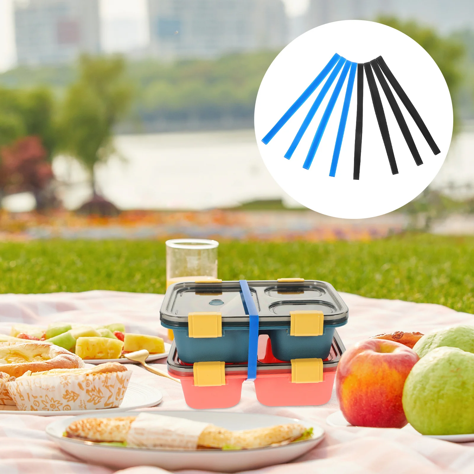 8 قطعة أربطة سيليكون ملونة قوية مرنة قابلة لإعادة الاستخدام تثبيت العلاقات لصندوق ربط الكتاب إغلاق منشفة الشاطئ تثبيت آمن