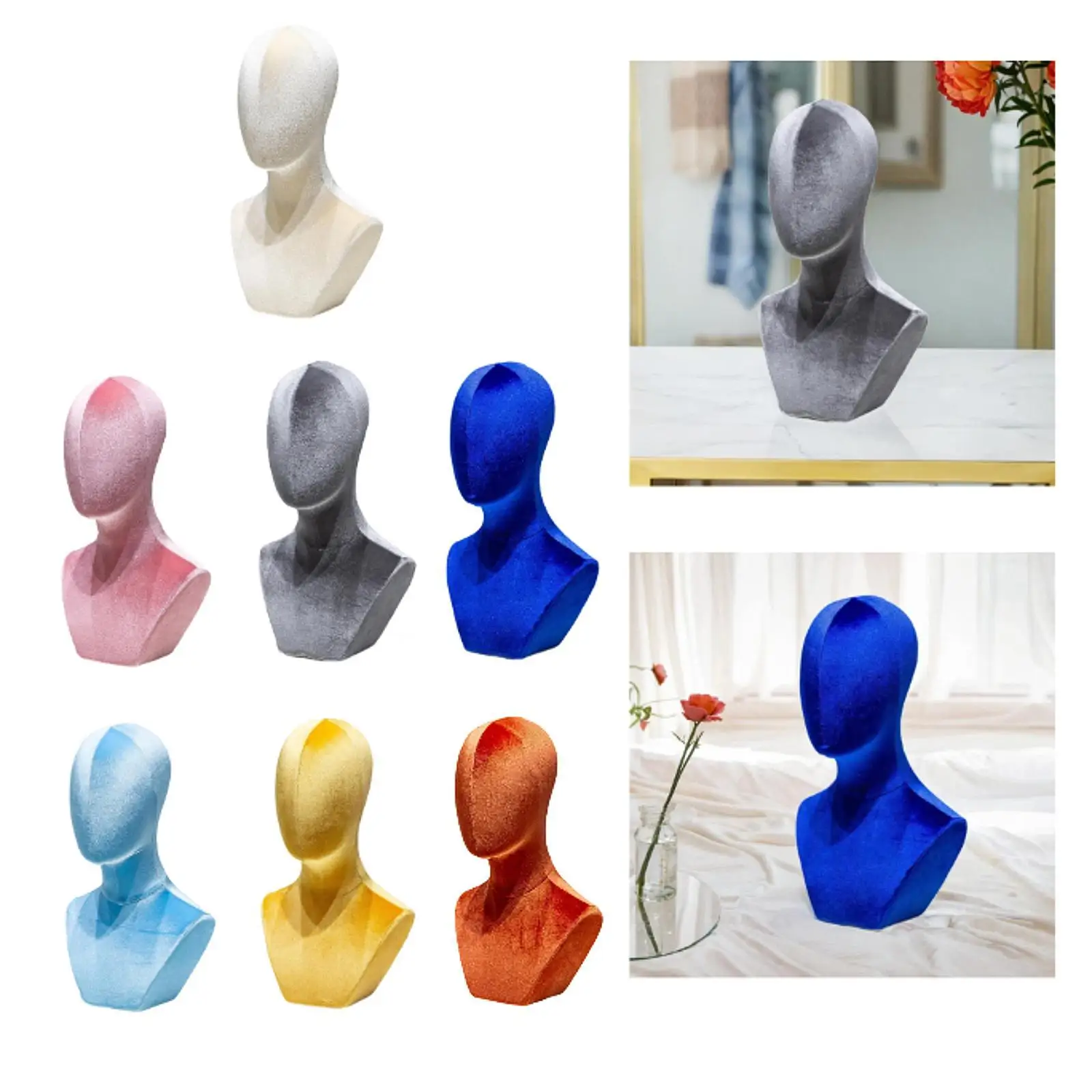 Wig Head Home Decor Hat Rack Multipurpose Mannequin Head Model Hat Holder for Glasses Necklaces Scarves Headphone Shopping Mall