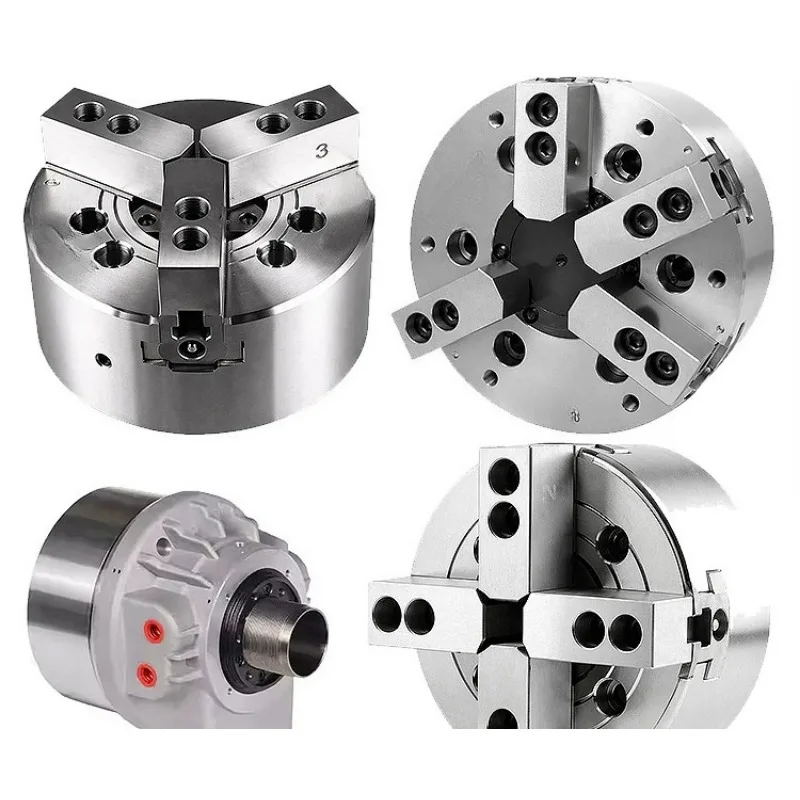 2‑3‑4 Jaw Hydraulic Lathe Chuck Hollow Solid 6‑8‑10‑12 Inch Oil Power Chuck With Cylinder For CNC Lathe Machine