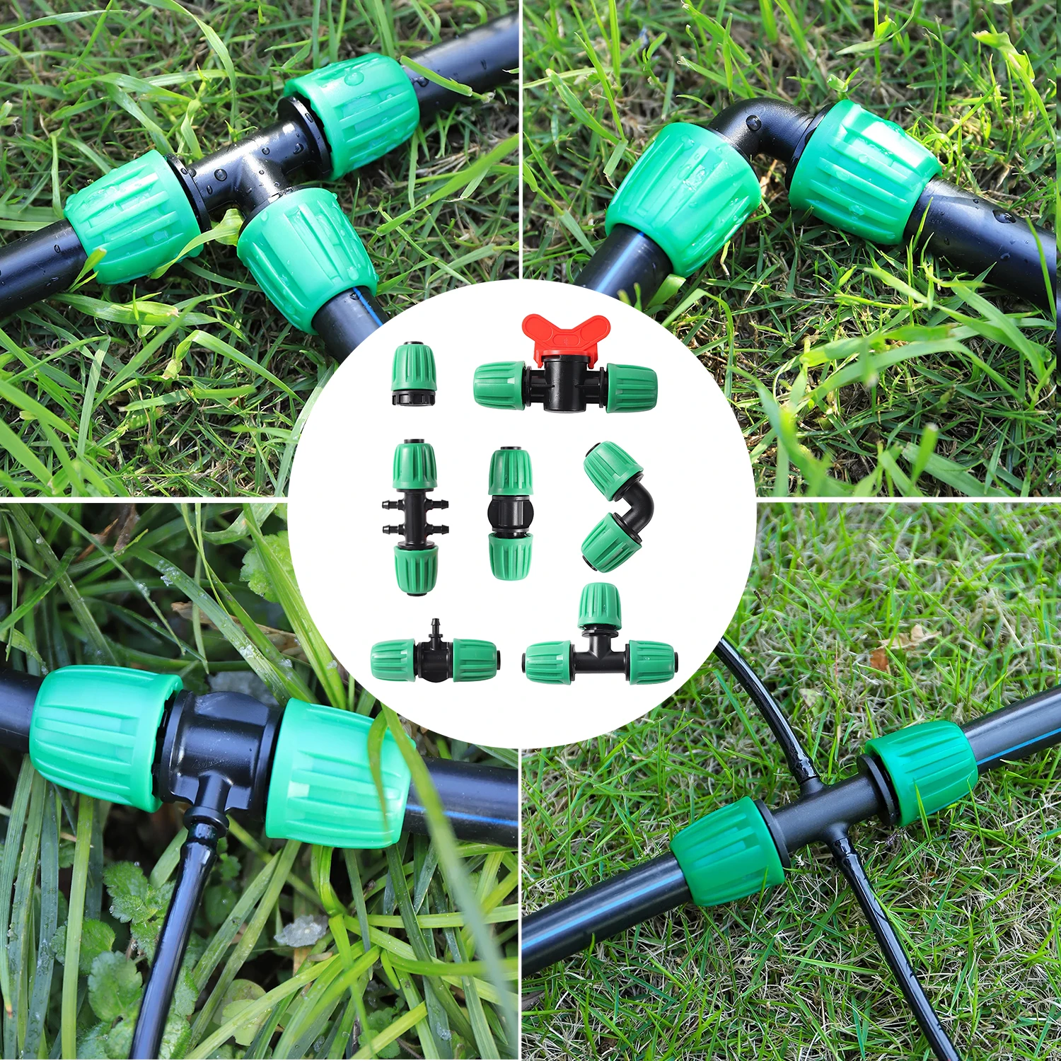 1/2 "موصلات الأنابيب مستقيم الكوع المحملة 16 مللي متر الأنابيب مقفل المناسب حديقة الدفيئة الحديقة الري الزراعة سقي اقتران