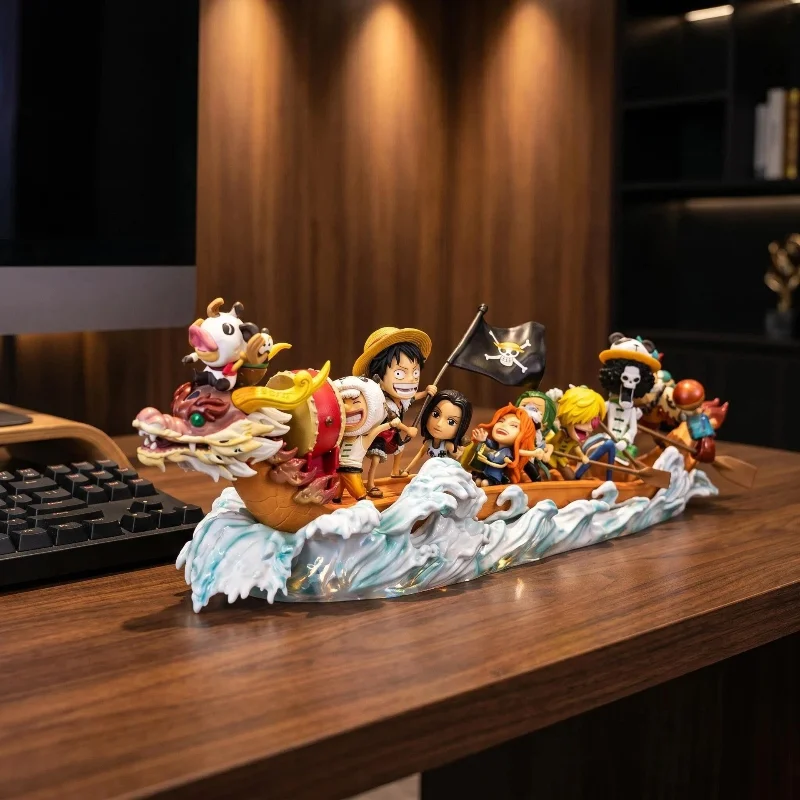 

2026 One Piece Luffy Zoro Sanji Chopper GK Dragon Boat Statue Straw Hat Pirates Anime Figure Model Collectible Toy Gift2026