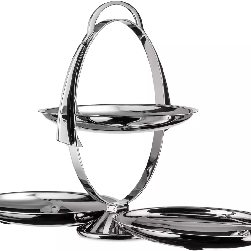 Fashion cake tray fruit tray decoration European stainless steel multi-layer folding