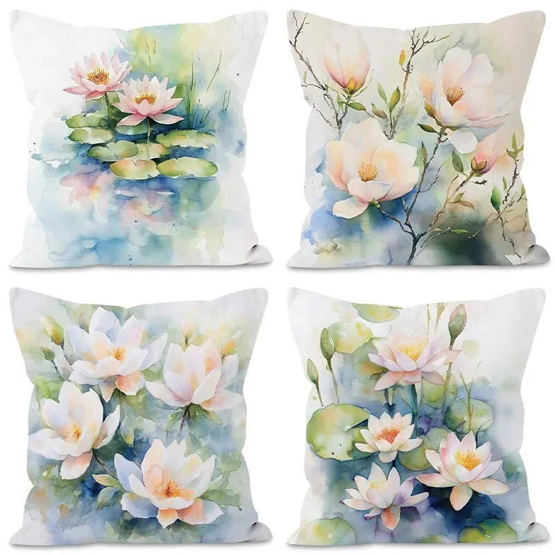 

Artistic Floral Print Pattern Home Decor Pillowcase Bedroom Living Room Sofa Decoration Polyester Cushion Cover with Zipper
