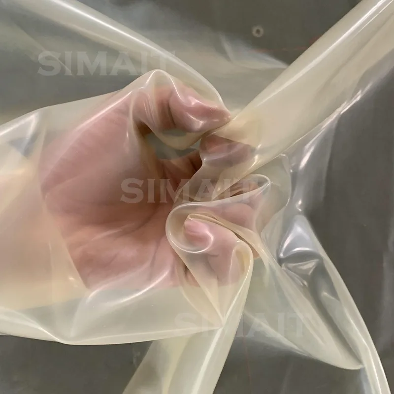 Transparent Latex Sheet 0.4mm Gel Coat Fabric 0.6m-1.9m Wide Natural Latex Cloth Fabric