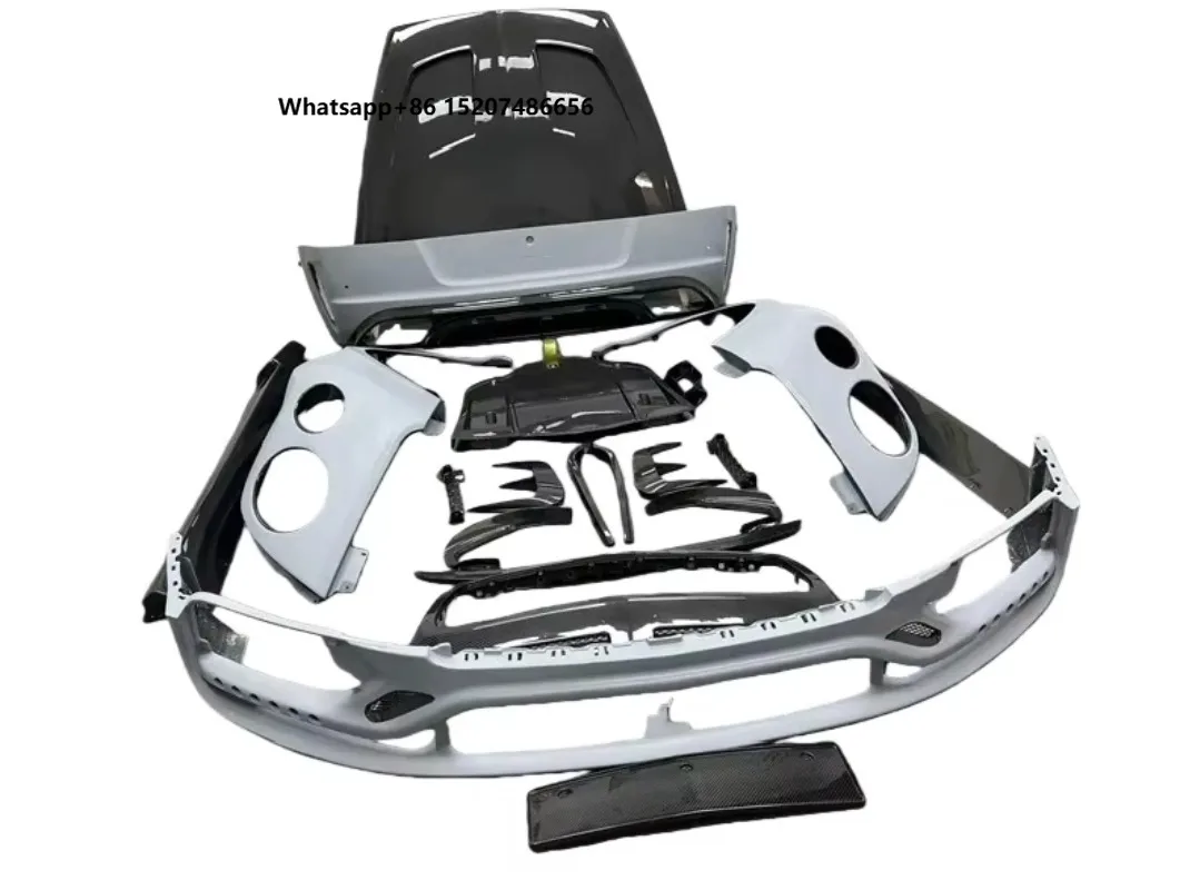 for  MSY Style Front Rear Bumper Grill Frame Fenders Side Skirts Engine Hood Cover Body Kit for  car parts