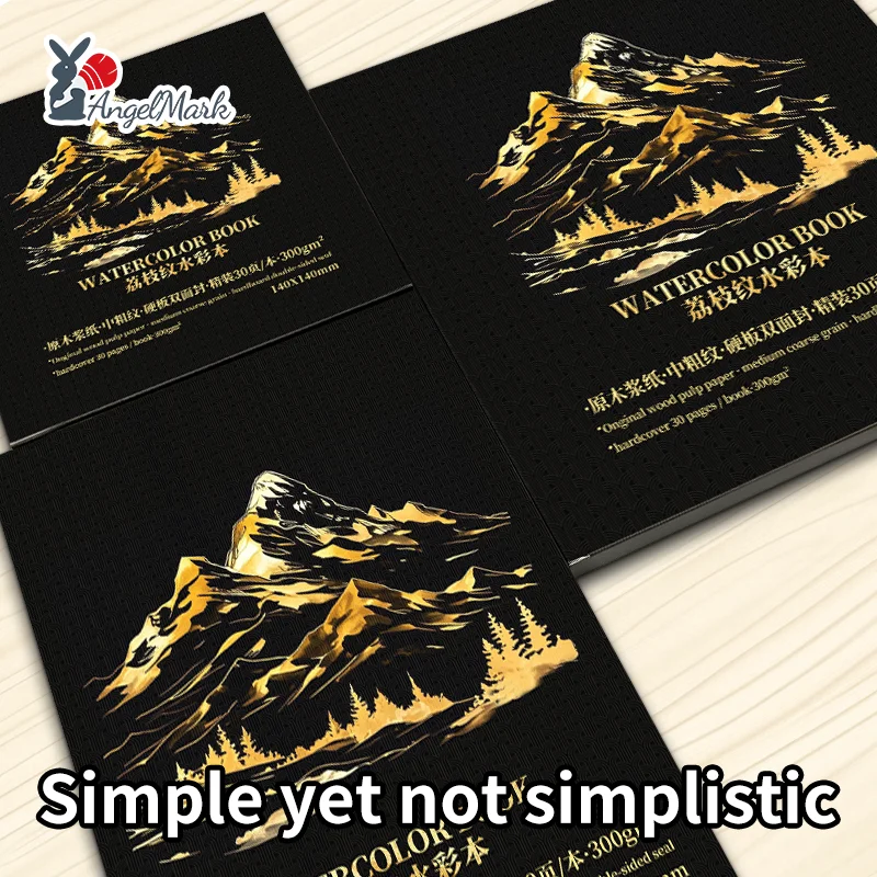 كتاب AngelMark المربع بالألوان المائية الحبوب الخشنة المتوسطة 300 جرام 30 صفحة ورق لب الخشب الأصلي للطلاب الفنان رسم لوازم فنية