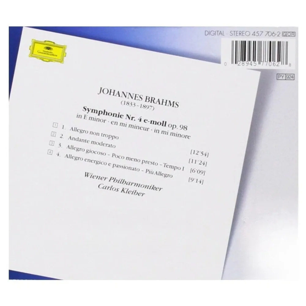 قرص مضغوط Brahms Symphony No.4 - ترجمة كارلوس كليبر الأسطورية السيمفونية لعشاق الموسيقى الكلاسيكية
