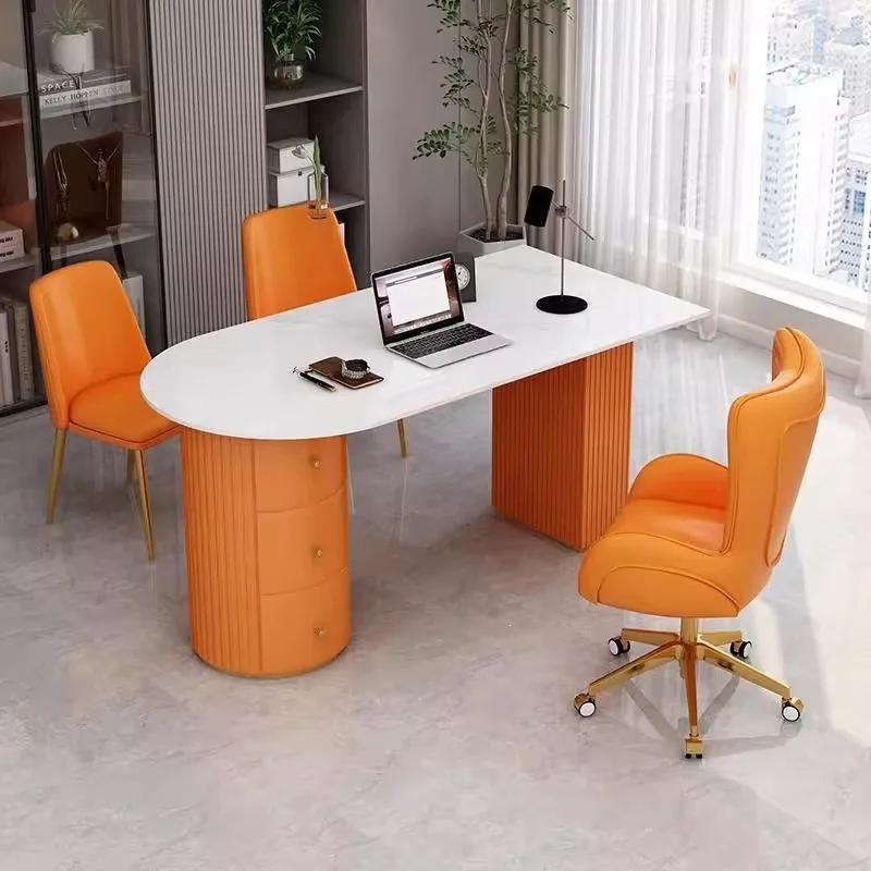 Light luxury rock slab simple modern beauty salon consultation table wedding photography reception negotiation table