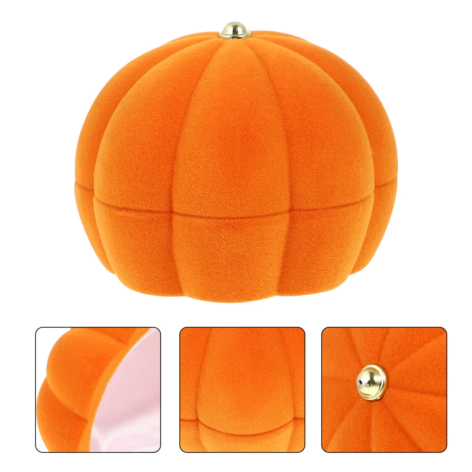 

2 Pcs Pumpkin Jewellery Engagement Ring Boxes Product Jewelry Holder for Wedding Orange Travel