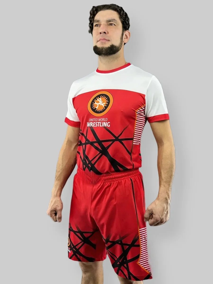 2026 Neue Herren-Wrestling-Team-Sportbekleidung Set Kurzarm-T-Shirt und Shorts für Training Leicht und Feuchtigkeitsableitend