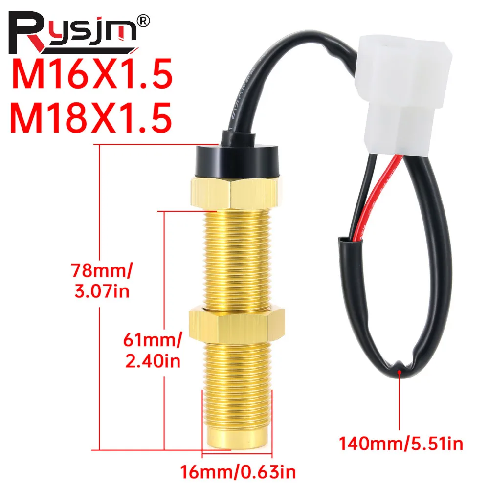 Outboard Motor RPM Gauge Sensor Tachometer Sensor M16*1.5 M18*1.5 Diesel Engine M16 M18 Tacho Sender For 52mm/85mm Tachometers