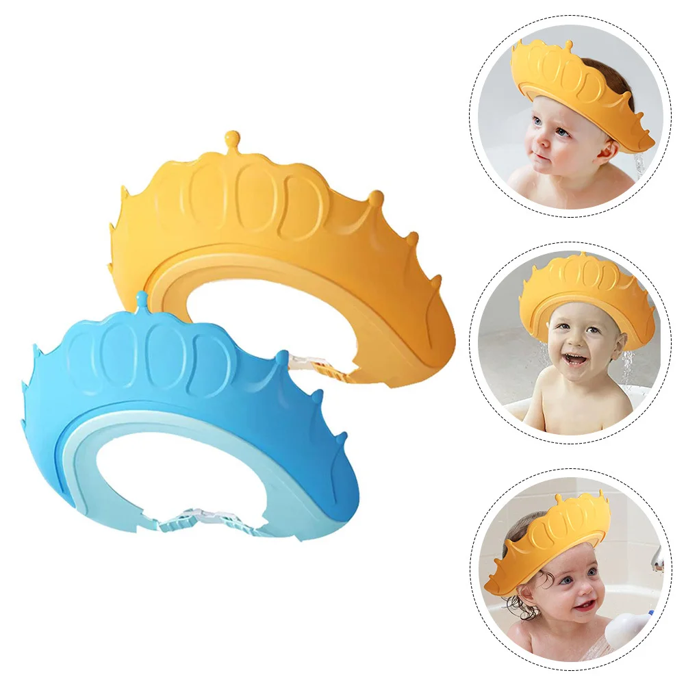

2Pcs Baby Shower Adjustable Toddler Bath Visor Hat Shower Cap Hair Washing Eye Ear Protector Adjustable Visor Hat for Toddler