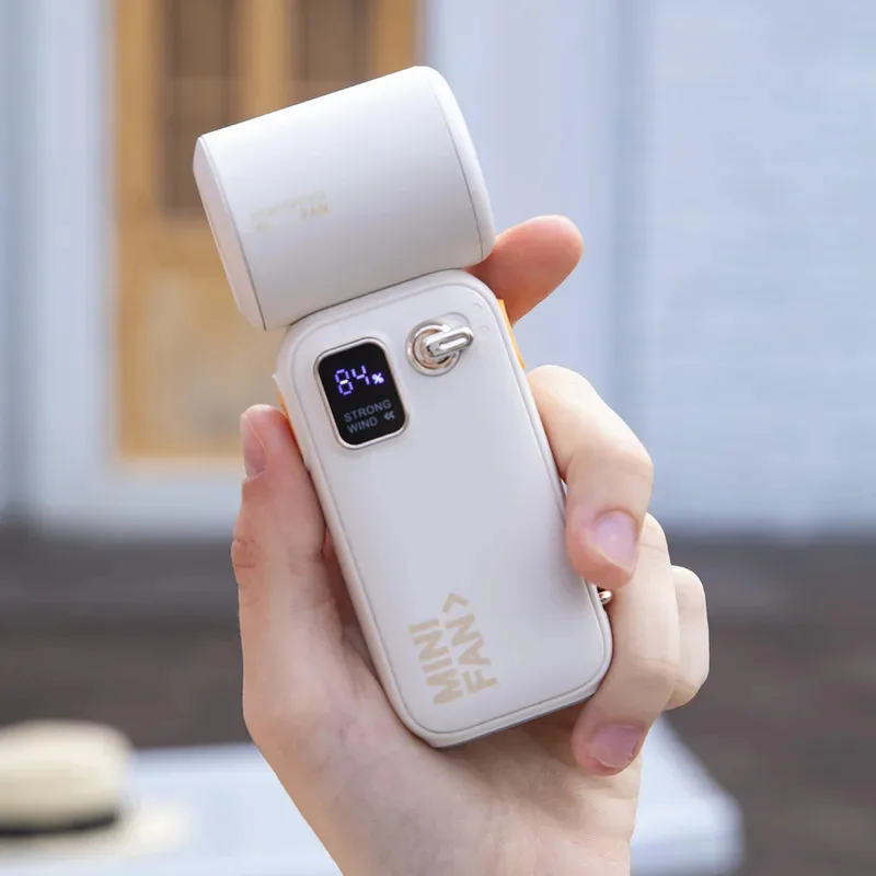 Small Fan Storm Turbofan New 3600mAh Mini Electric Fan Digital Display High Speed Small Wind Cannon Portable Handheld